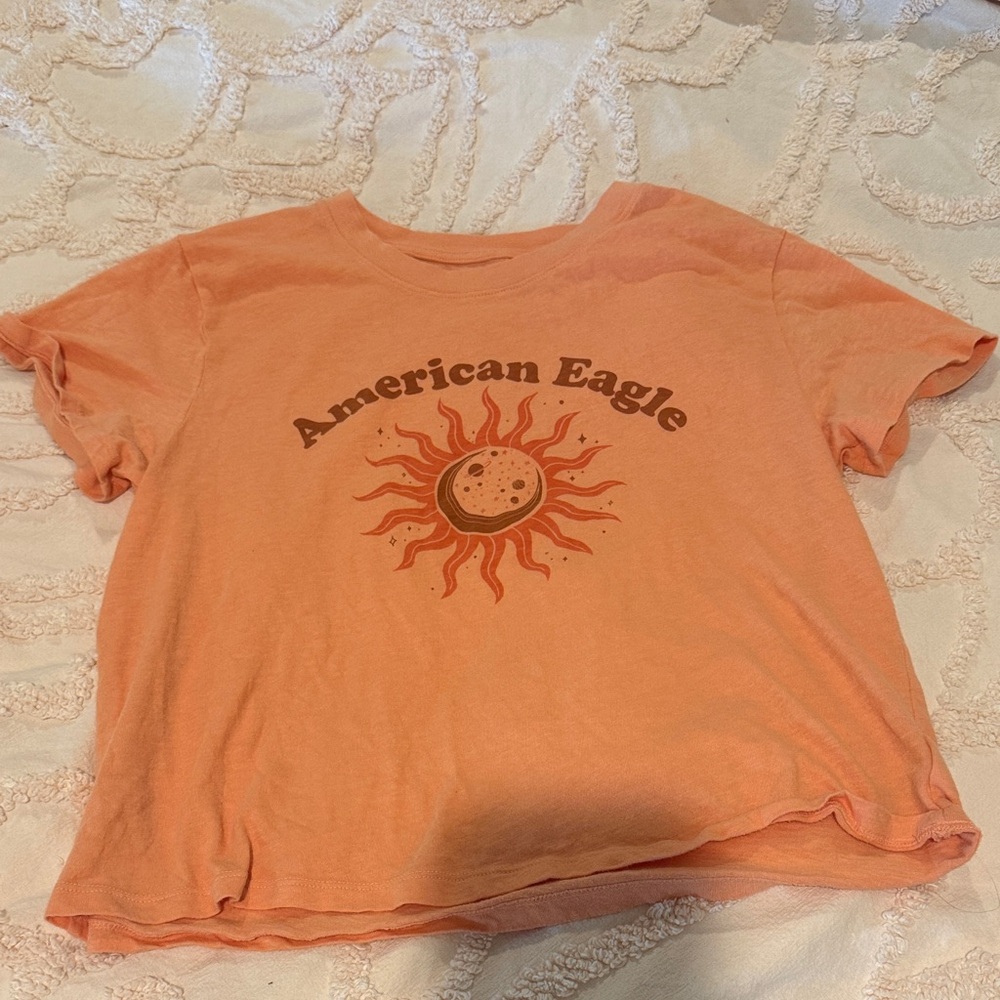 American Eagle Outfitters Orange Sun Graphic Tee